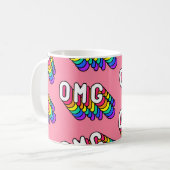 Eigenzinnige OMG Roze Comic Wallpaper Koffiemok (Voorkant links)