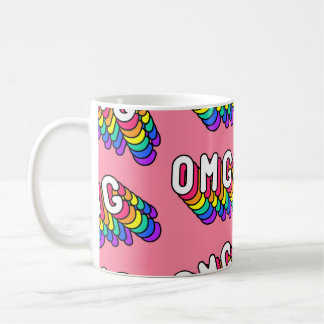 Eigenzinnige OMG Roze Comic Wallpaper Koffiemok