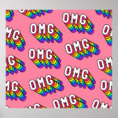 Eigenzinnige OMG Roze Comic Wallpaper Poster (Voorkant)
