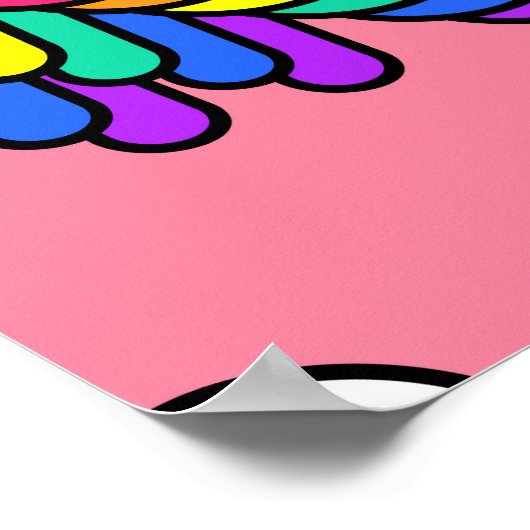 Eigenzinnige OMG Roze Comic Wallpaper Poster (Hoek)