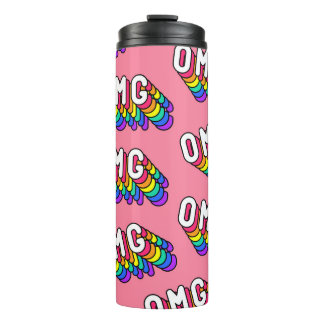 Eigenzinnige OMG Roze Comic Wallpaper Thermosbeker