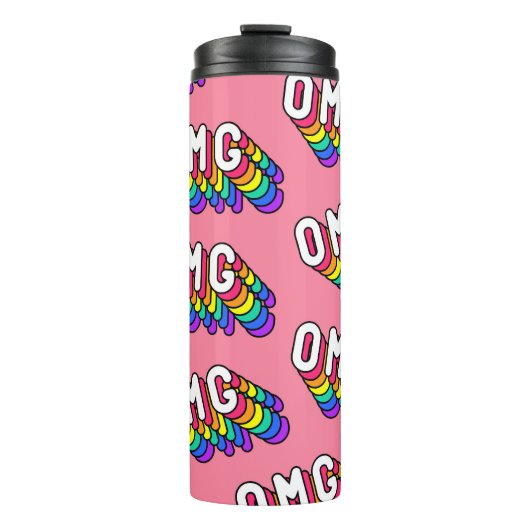 Eigenzinnige OMG Roze Comic Wallpaper Thermosbeker (Voorkant)