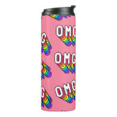 Eigenzinnige OMG Roze Comic Wallpaper Thermosbeker (Gedraaid links)