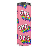 Eigenzinnige OMG Roze Comic Wallpaper Thermosbeker (Achterkant)