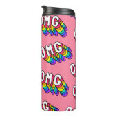 Eigenzinnige OMG Roze Comic Wallpaper Thermosbeker (Geroteerd rechts)