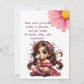 Eigenzinnige paardenbloem meisje verjaardag uitnod (Achterkant)