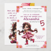 Eigenzinnige paardenbloem meisje verjaardag uitnod (Voorkant / Achterkant)