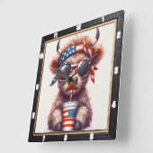 Eigenzinnige patriottische Koe VS Vierkante Klok (Hoek)