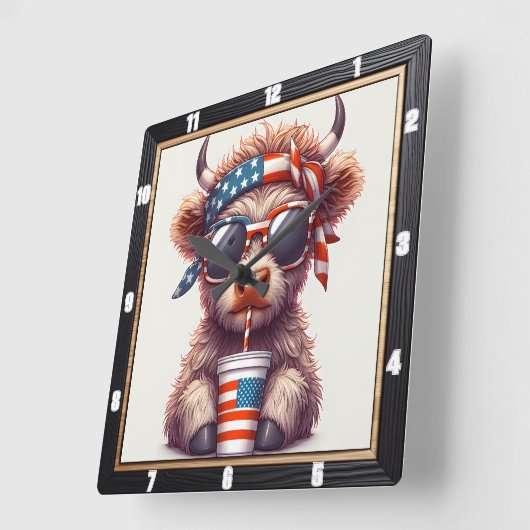 Eigenzinnige patriottische Koe VS Vierkante Klok (Hoek)