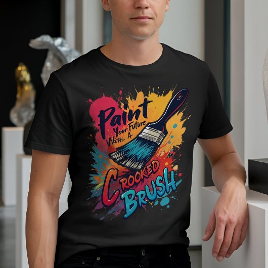 Eigenzinnige penseel met Inspirerend typografie T-shirt