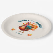 Eigenzinnige Perzik Waterverf Turkije Thanksgiving Papieren Bordje (Gekanteld)