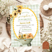 Eigenzinnige Preppy Pumpkin Zonnebloem Baby shower Kaart