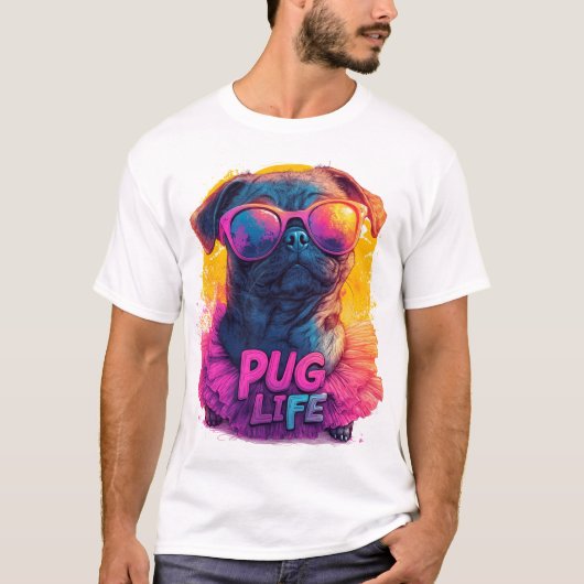 Eigenzinnige Pug in Tutu - Pug Life Design T-shirt (Voorkant)
