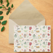 Eigenzinnige Retro Kleurrijke Keuken Thema Geperso Notitiekaartje