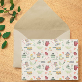 Eigenzinnige Retro Kleurrijke Keuken Thema Geperso Notitiekaartje