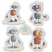 Eigenzinnige robots (5 - 8) sticker (Voorkant)