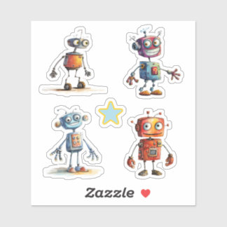 Eigenzinnige robots (5 - 8) sticker