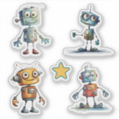 Eigenzinnige robots (9 - 12) sticker (Voorkant)