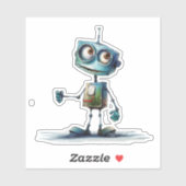 Eigenzinnige robots (ontwerp # 10) sticker (Vel)