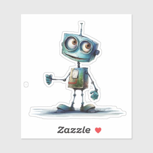 Eigenzinnige robots (ontwerp # 10) sticker (Vel)