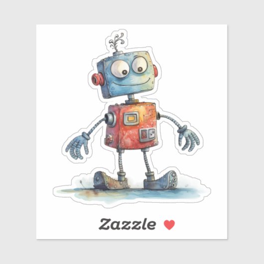 Eigenzinnige robots (ontwerp # 12) sticker (Vel)