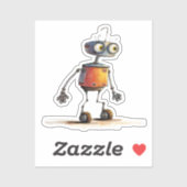 Eigenzinnige robots (ontwerp # 5) sticker (Vel)
