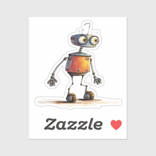 Eigenzinnige robots (ontwerp # 5) sticker (Vel)