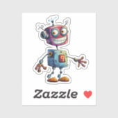 Eigenzinnige robots (ontwerp # 6) sticker (Vel)