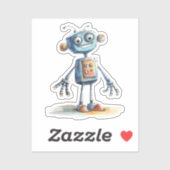 Eigenzinnige robots (ontwerp # 7) sticker (Vel)