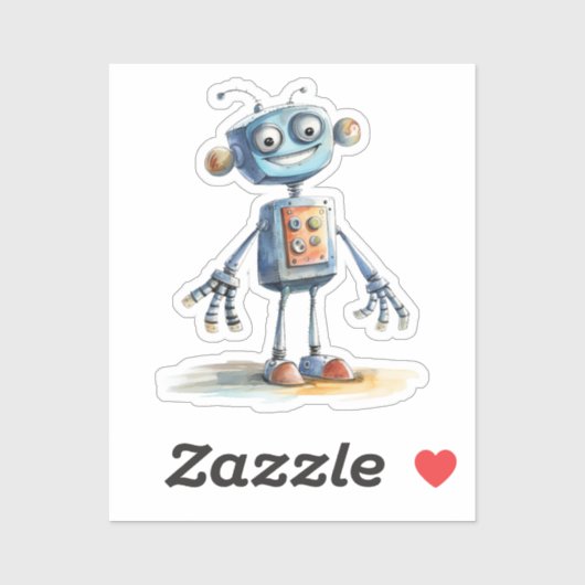 Eigenzinnige robots (ontwerp # 7) sticker (Vel)