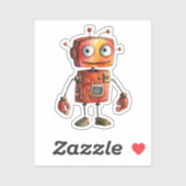 Eigenzinnige robots (ontwerp # 8) sticker (Vel)