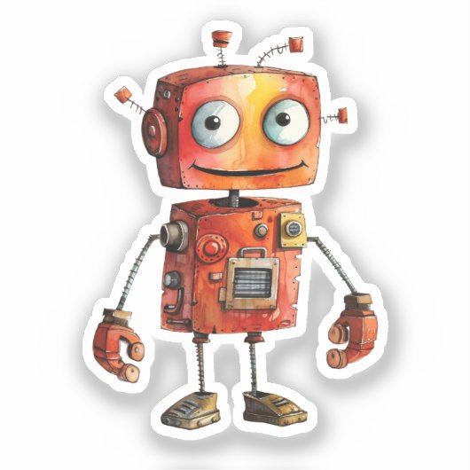 Eigenzinnige robots (ontwerp # 8) sticker (Voorkant)