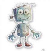 Eigenzinnige robots (ontwerp # 9) sticker (Voorkant)