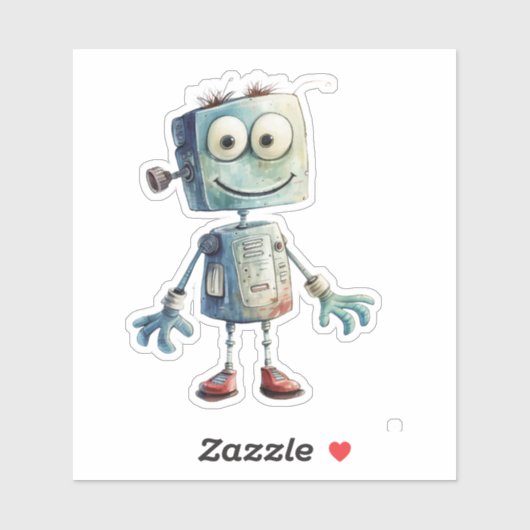 Eigenzinnige robots (ontwerp # 9) sticker (Vel)