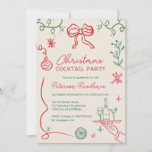 Eigenzinnige rode groene illustratie Christmas Coc Kaart (Voorkant)