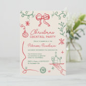 Eigenzinnige rode groene illustratie Christmas Coc Kaart (Staand voorkant)