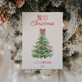 Eigenzinnige rode groene kerstboom niet-foto feestdagenkaart