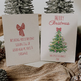 Eigenzinnige rode groene kerstboom niet-foto feestdagenkaart