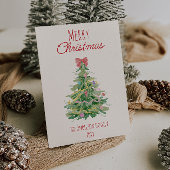 Eigenzinnige rode groene kerstboom niet-foto feestdagenkaart