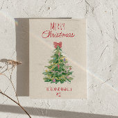 Eigenzinnige rode groene kerstboom niet-foto feestdagenkaart