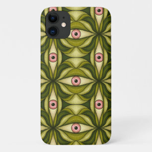 Eigenzinnige roze ogen en groene botanicals patroo Case-Mate iPhone case