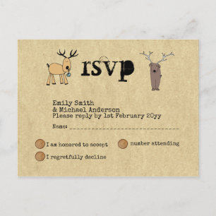 Eigenzinnige rustieke Kerst Evenement RSVP Doodle  Uitnodiging Briefkaart