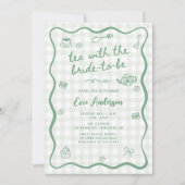 Eigenzinnige Sage Green Bridal Tea Party Kaart (Voorkant)