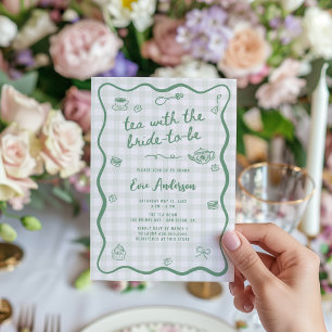 Eigenzinnige Sage Green Bridal Tea Party Kaart