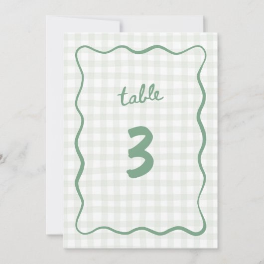 Eigenzinnige Sage Green Gingham Kaart (Voorkant)