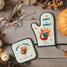 Eigenzinnige Sage Green Waterverf Turkije Thanksgi Ovenwant & Pannenlap Set