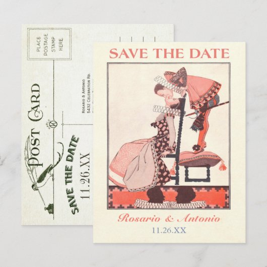 Eigenzinnige  Save the Date Briefkaarten (Voorkant / Achterkant)