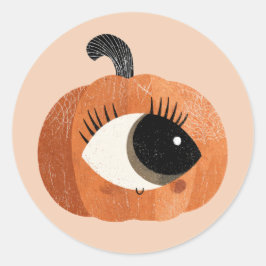 Eigenzinnige Schattigee Cyclop Pumpkin Waterverf H Ronde Sticker