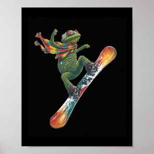 Eigenzinnige Snowboarden Hagedis Wintersport Poster