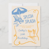 Eigenzinnige Splish Splash Summer Cocktail Verjaar Kaart (Voorkant)